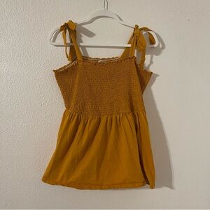 Avenue Mustard Yellow Smocked Camisole Size 20
